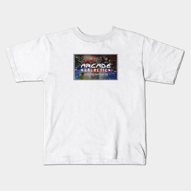 Arcade Galactic - The Ultimate Frontier Of Fun Kids T-Shirt by arcadeheroes